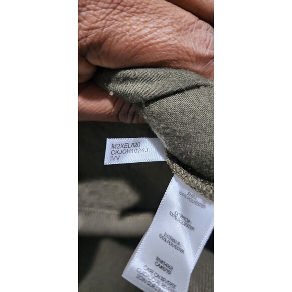 Calvin Klein Woman's Olive Green Fleece Jacket w/ Pockets Size XL Full Zip - Picture 9 of 12
